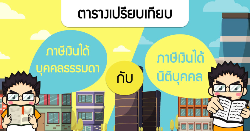 ตารางเปรียบเทียบภาษีเงินได้บุคคลธรรมดากับนิติบุคคล